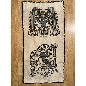 Tribal Textile Wall Art Peruvian Native Original Art Authentic Wool Vintage
